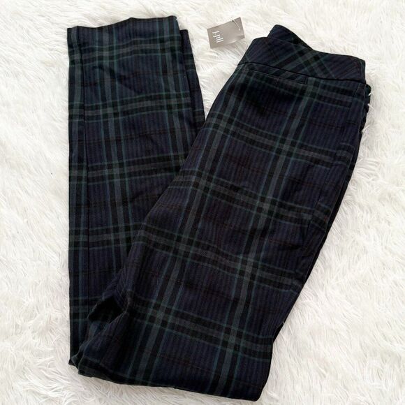 J. Jill Pants - Women J Jill Premium Bi-Stretch Plaid Straight Leg Pants Blue and Green Size 6
